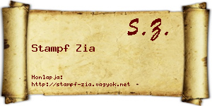 Stampf Zia névjegykártya